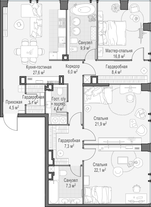 4 ккв (Евро) 139,3 м²