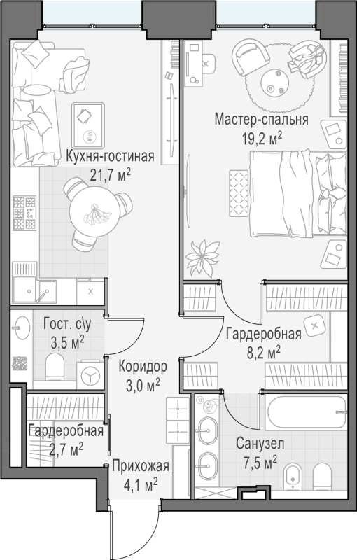 2 ккв (Евро) 70,3 м²