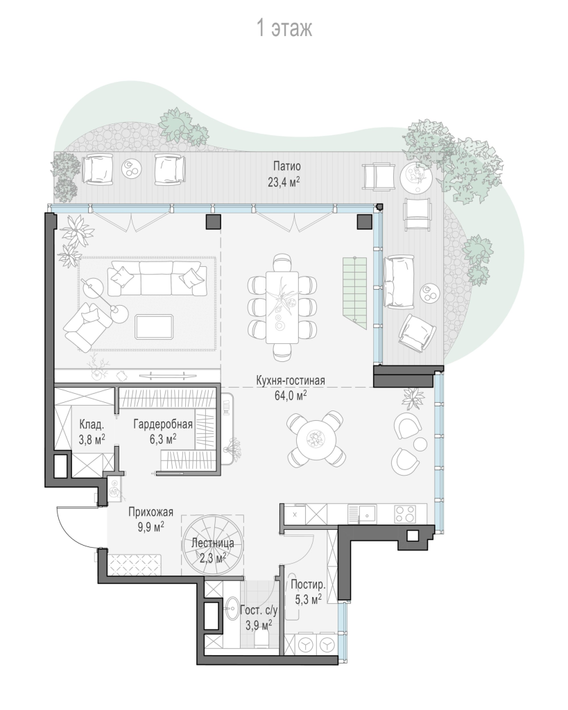 3 ккв (Евро) 132,9 м²