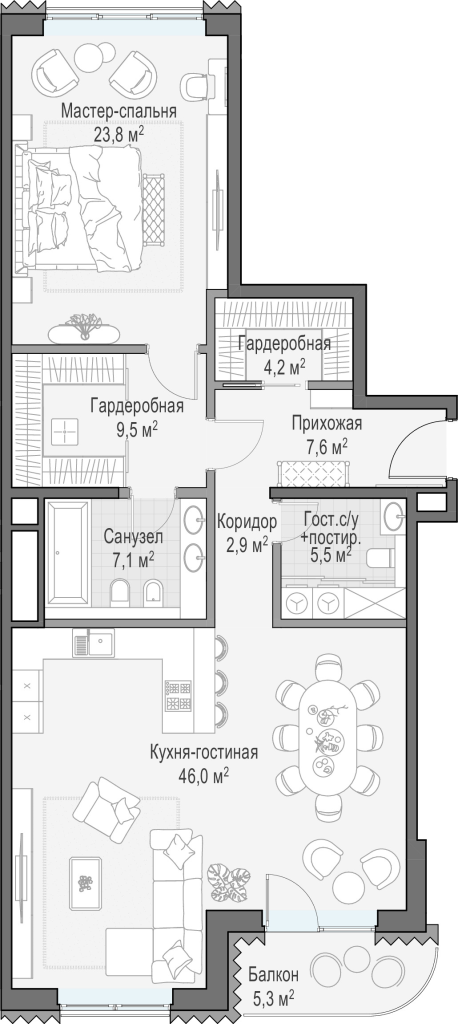 3 ккв (Евро) 108,7 м²