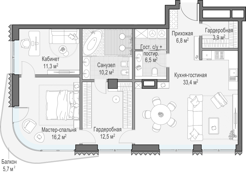 3 ккв (Евро) 105,7 м²