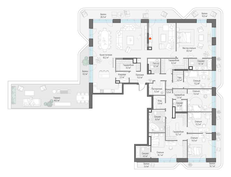 6 ккв (Евро) 328,3 м²