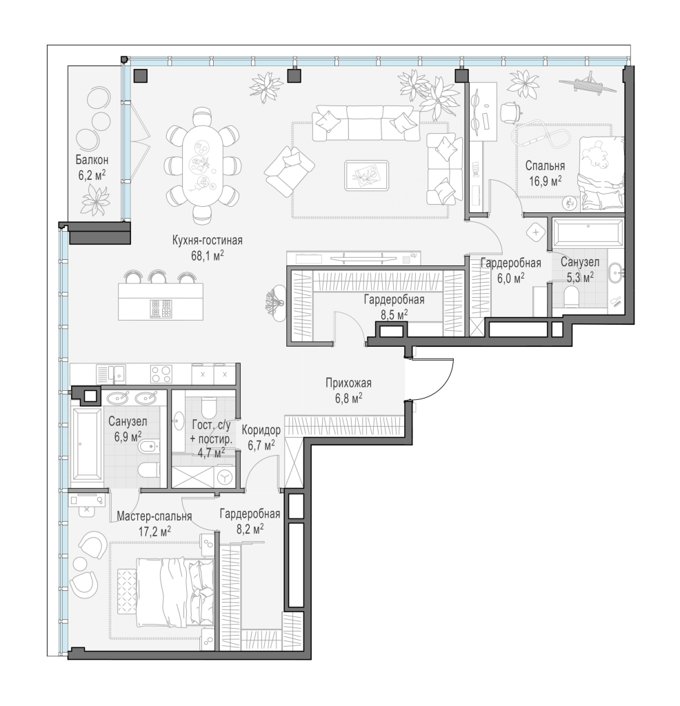 4 ккв (Евро) 157,4 м²