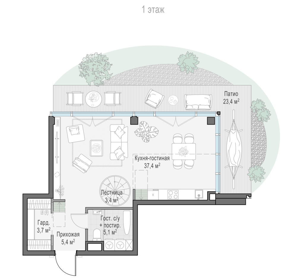 2 ккв (Евро) 77,6 м²