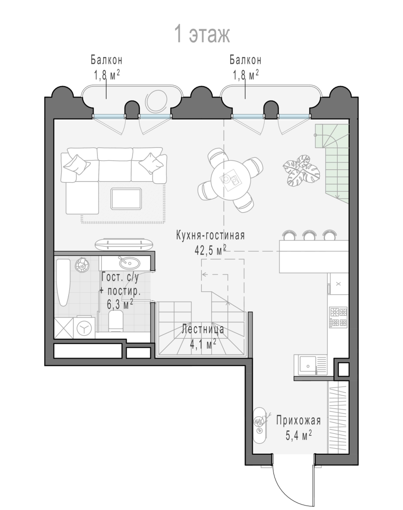 2 ккв (Евро) 83 м²