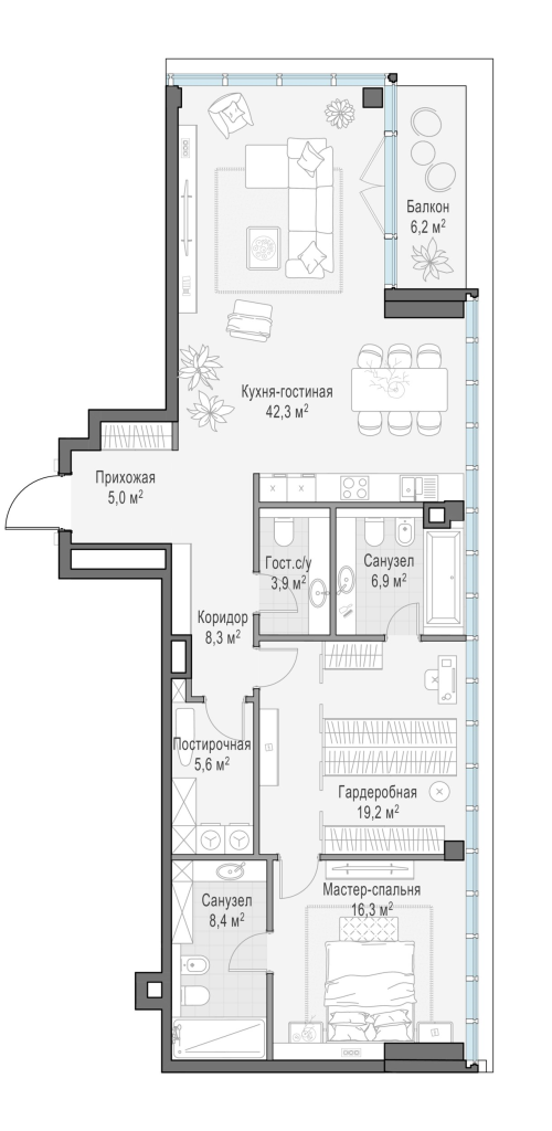 3 ккв (Евро) 118,9 м²