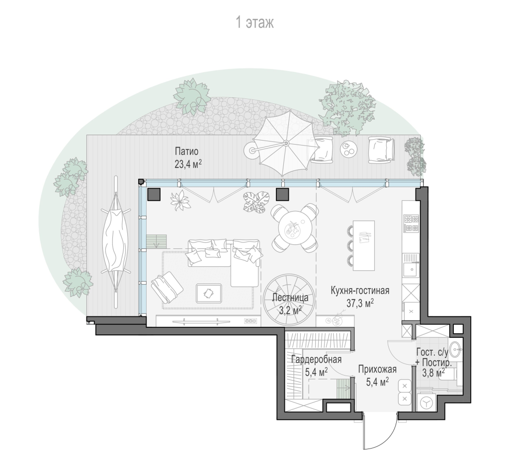 2 ккв (Евро) 77,1 м²
