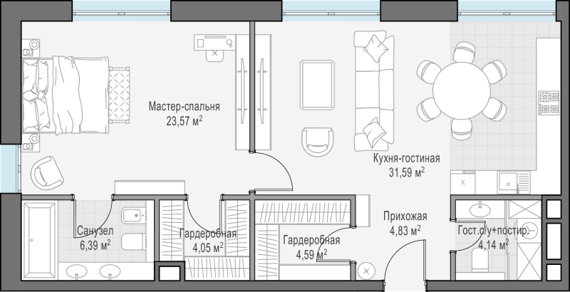 2 ккв (Евро) 79,4 м²