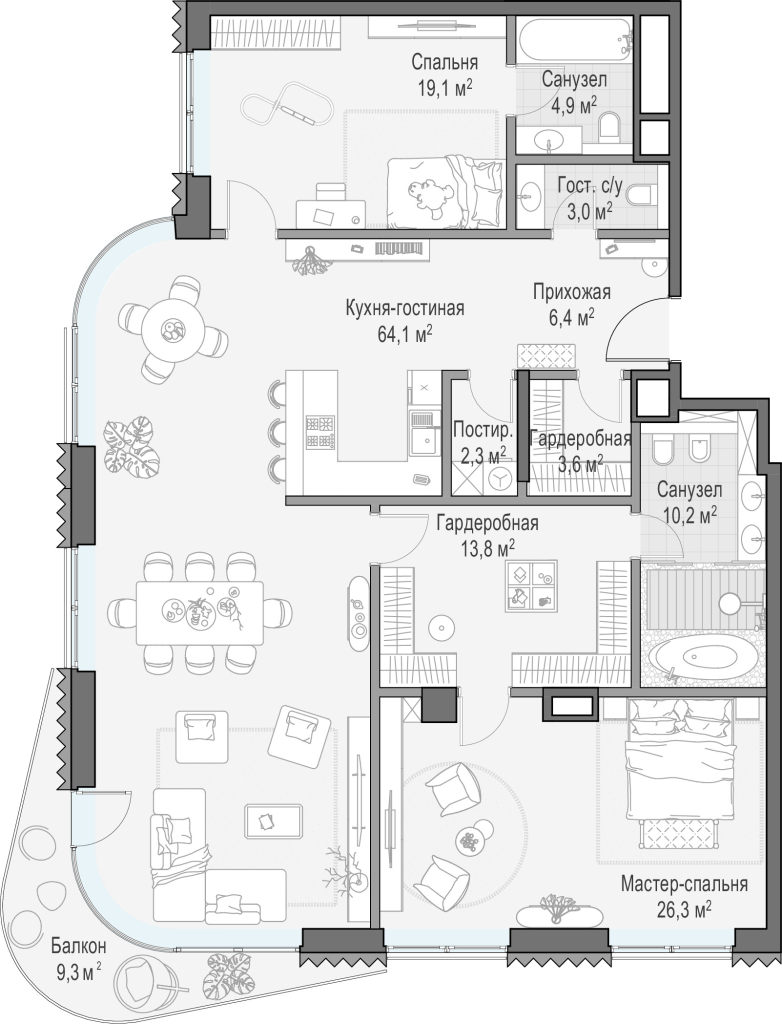 4 ккв (Евро) 160,3 м²