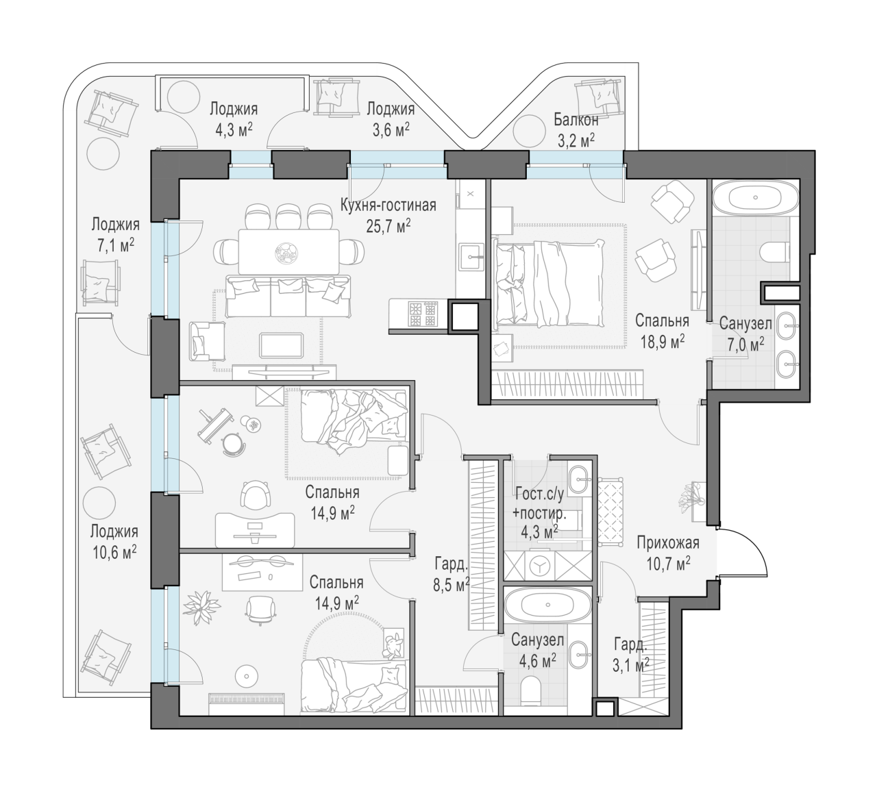4 ккв (Евро) 126,5 м²