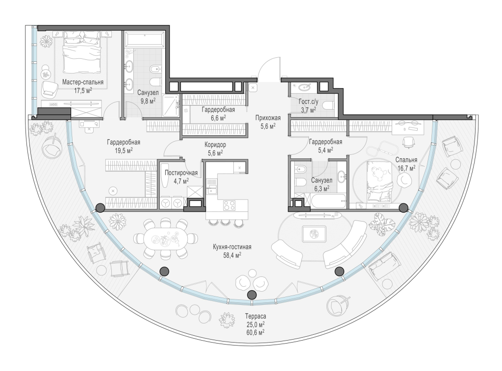4 ккв (Евро) 167,6 м²