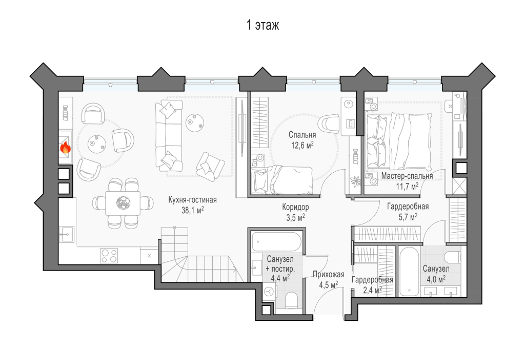 4 ккв (Евро) 120,8 м²