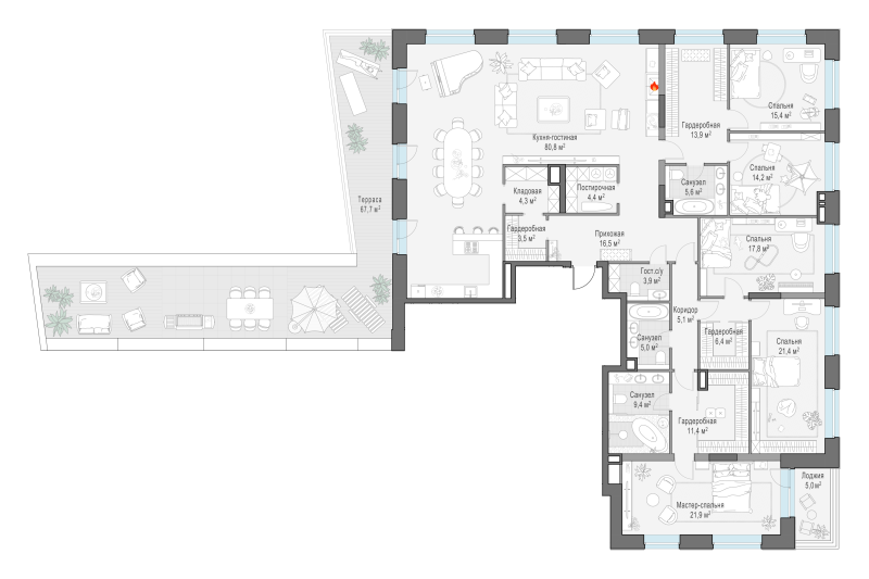 6 ккв (Евро) 284,5 м²