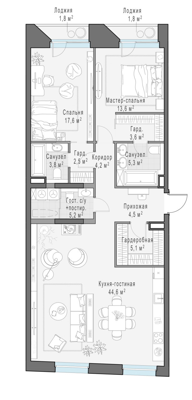 4 ккв (Евро) 110,3 м²