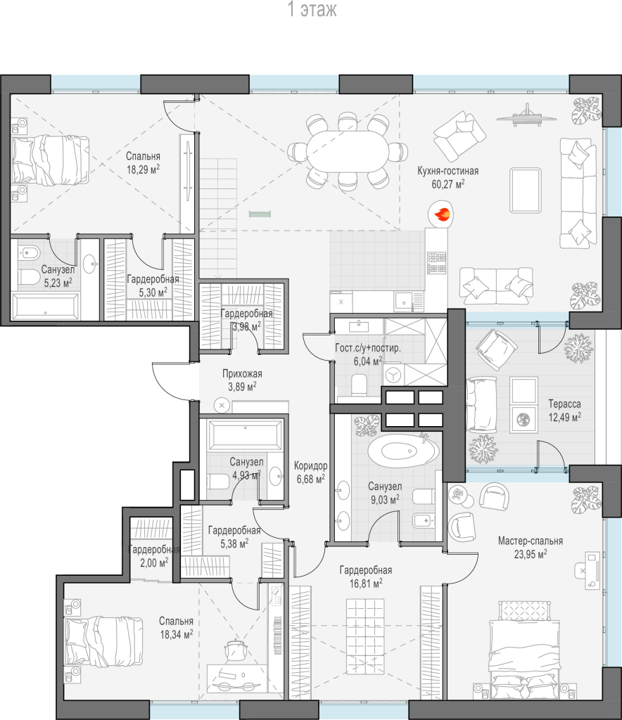 6 ккв (Евро) 273,6 м²