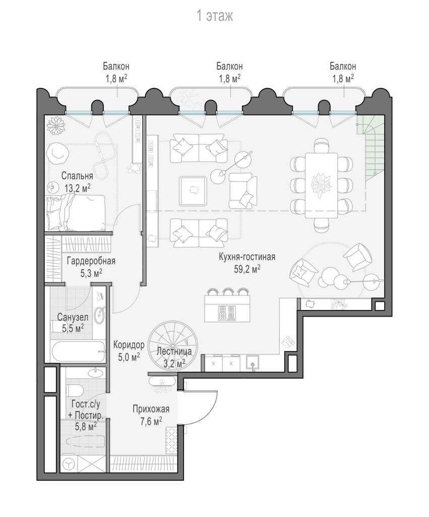 5 ккв (Евро) 147,2 м²