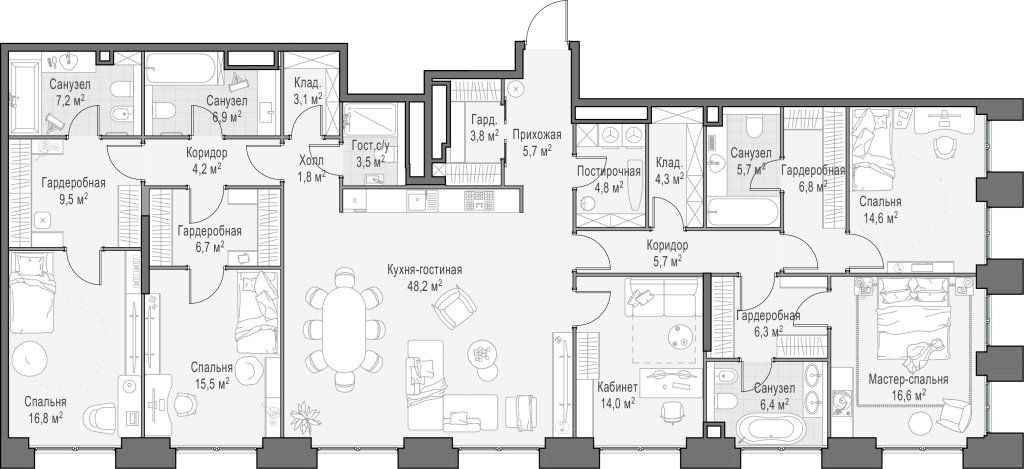 5 ккв (Евро) 219,4 м²