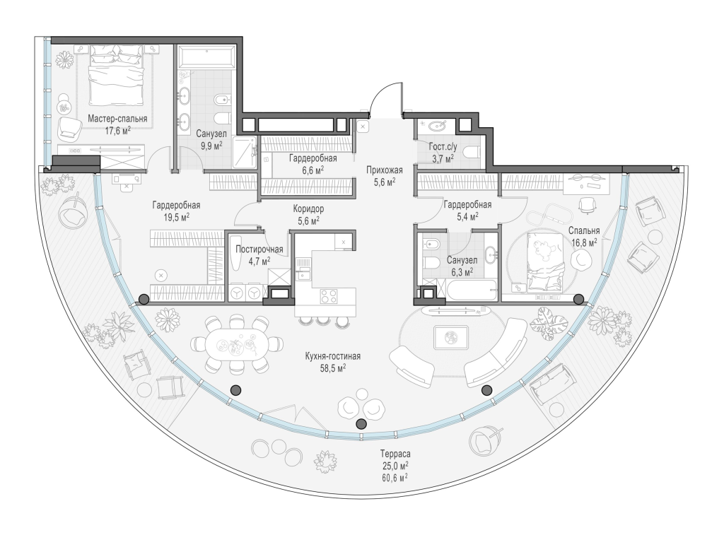 4 ккв (Евро) 167,8 м²