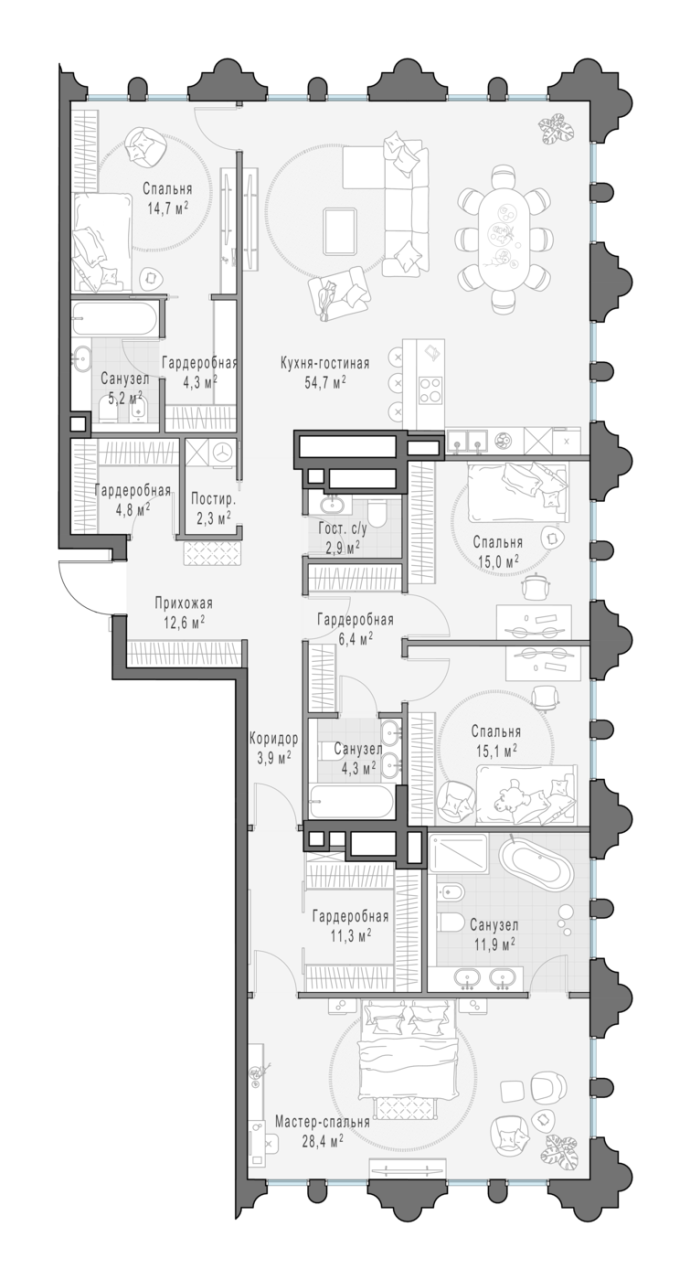 5 ккв (Евро) 200 м²