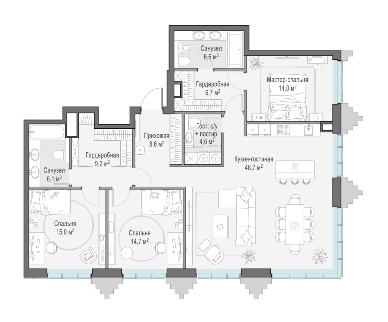 4 ккв (Евро) 134,1 м²