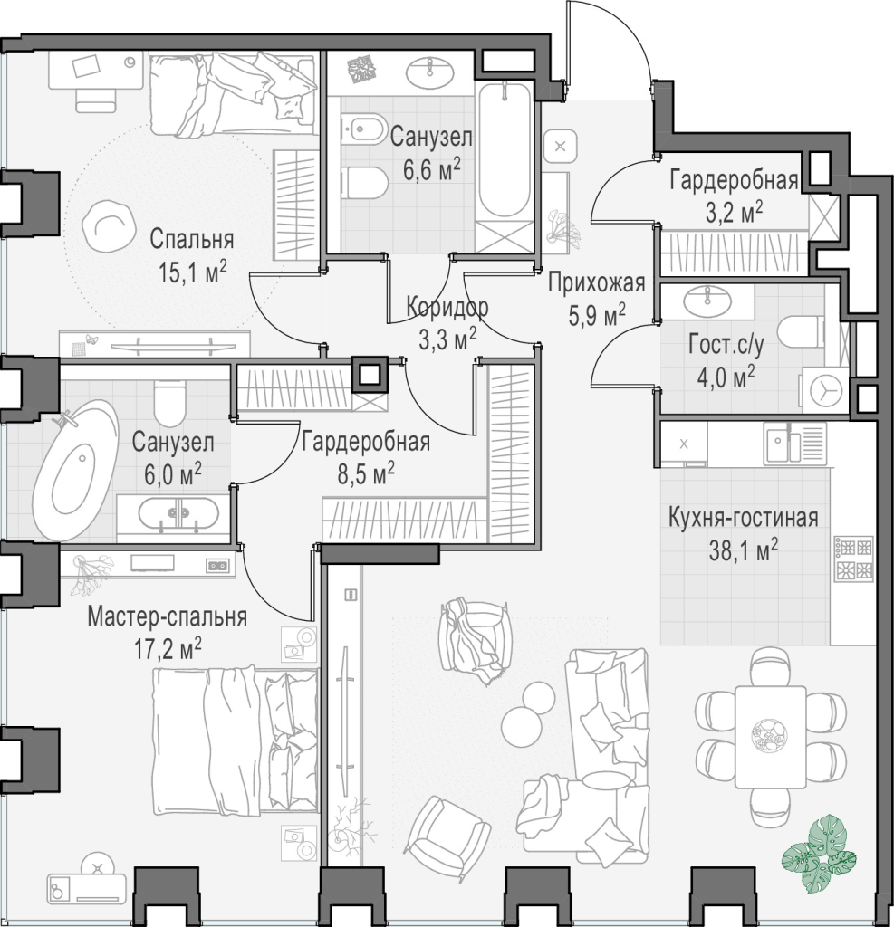 3 ккв (Евро) 108,4 м²