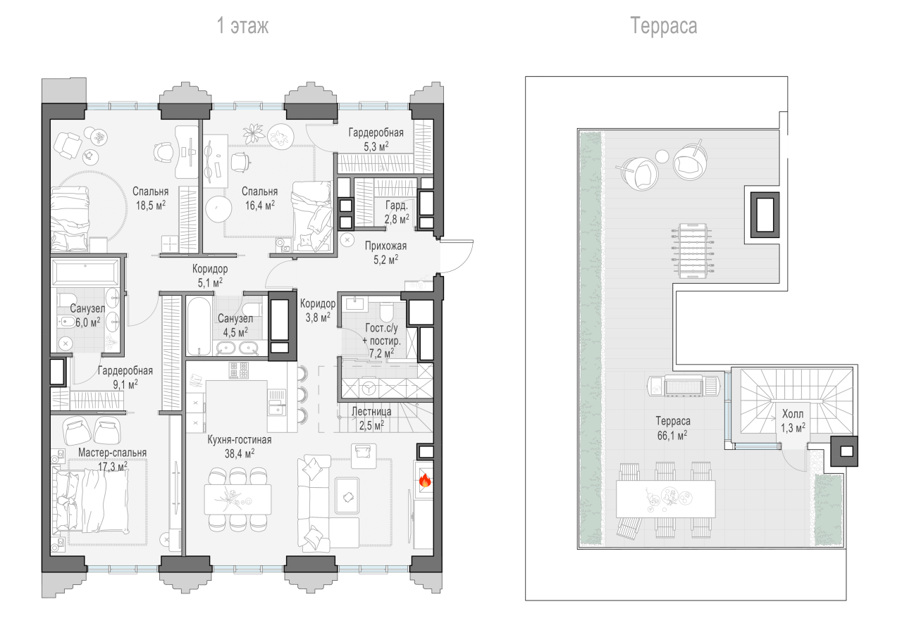 4 ккв (Евро) 142,3 м²