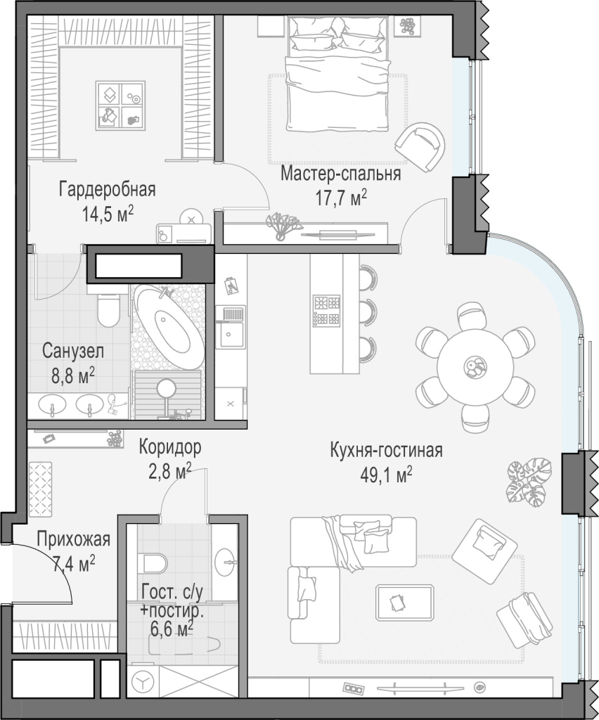 2 ккв (Евро) 107,5 м²