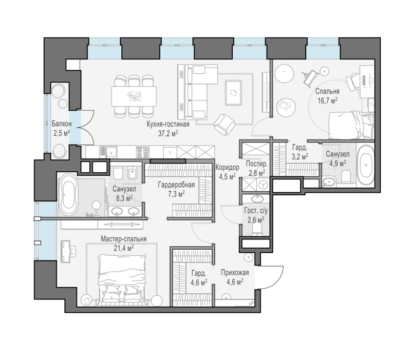 3 ккв (Евро) 119,5 м²