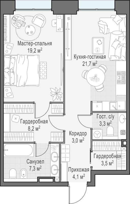 2 ккв (Евро) 70,7 м²