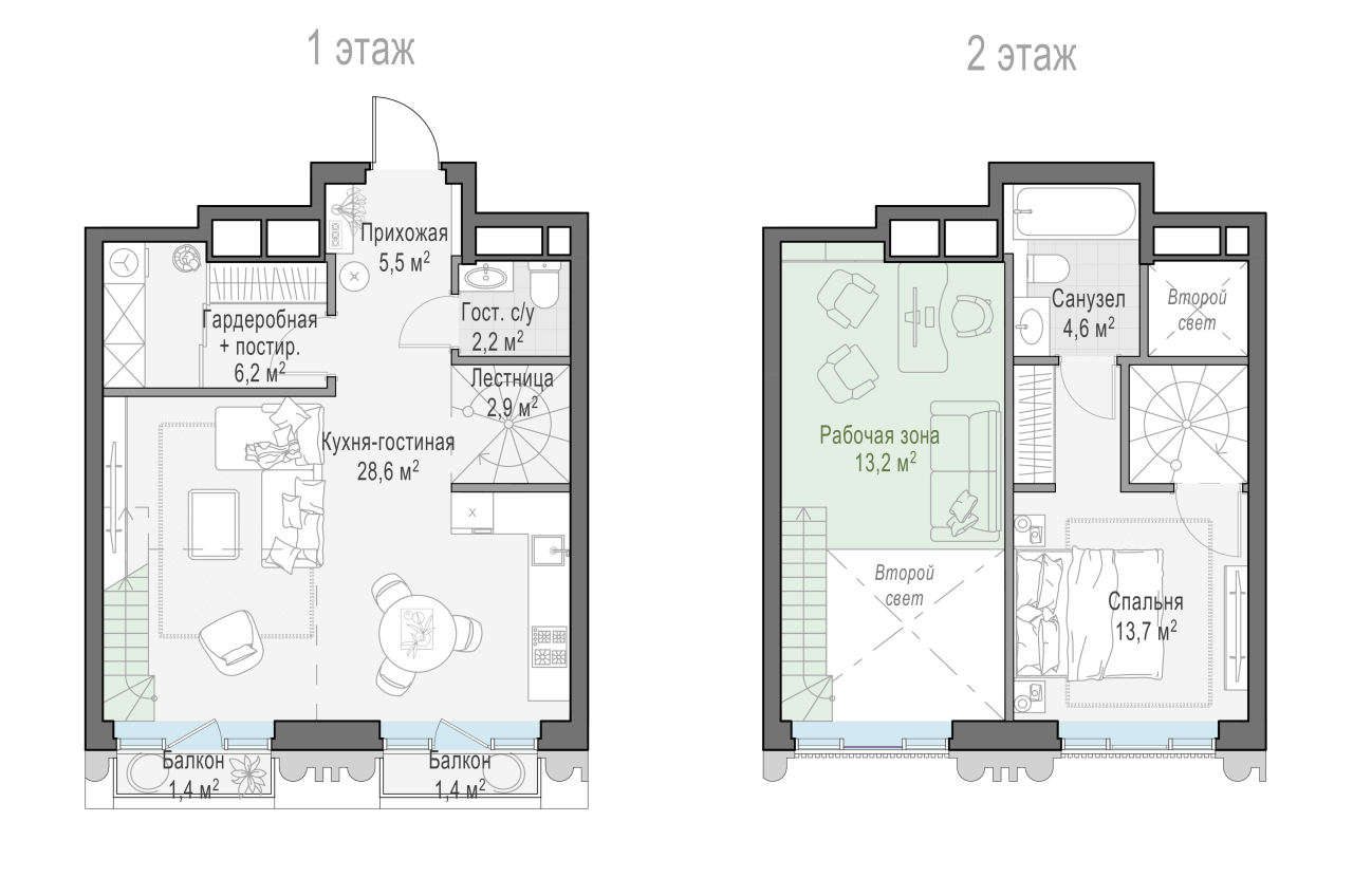 3 ккв (Евро) 64,5 м²