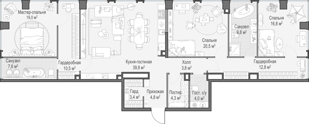 4 ккв (Евро) 158 м²