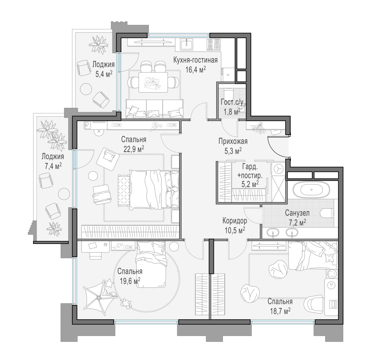 4 ккв (Евро) 114 м²