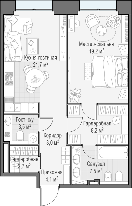 2 ккв (Евро) 70,4 м²
