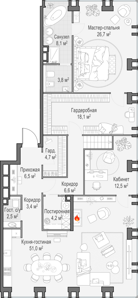 4 ккв 302,3 м²
