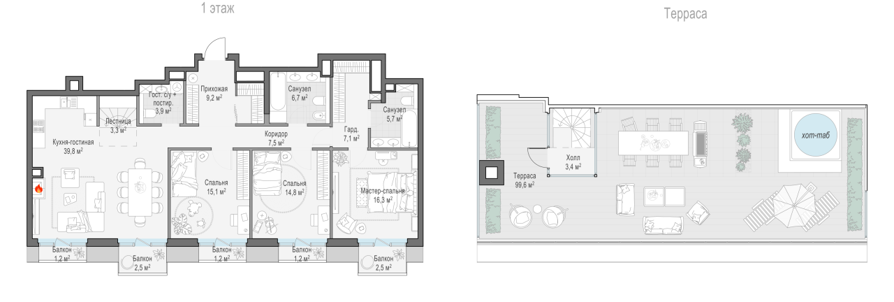 4 ккв (Евро) 128,8 м²