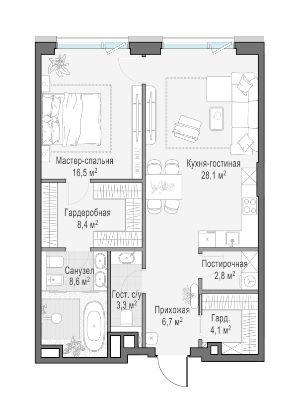 2 ккв (Евро) 79,4 м²
