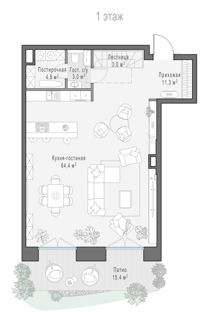 3 ккв (Евро) 181,8 м²