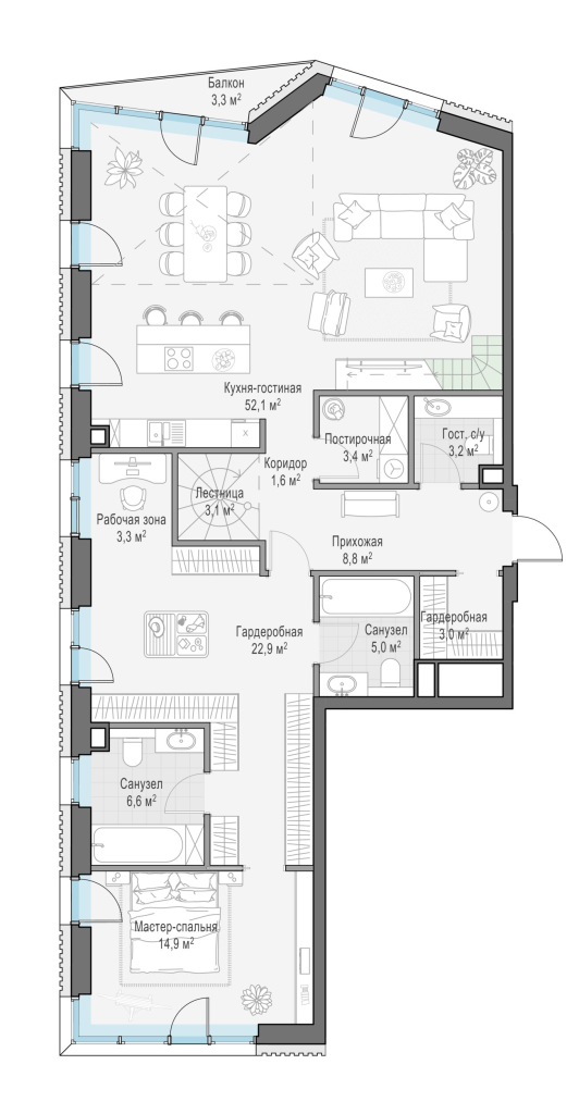 4 ккв (Евро) 178,2 м²