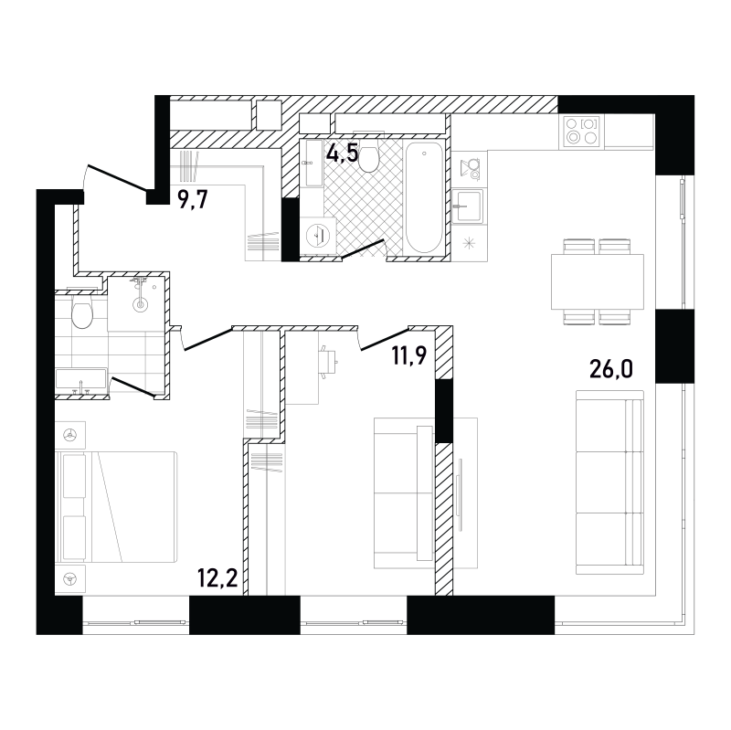 3 ккв (Евро) 67,5 м²