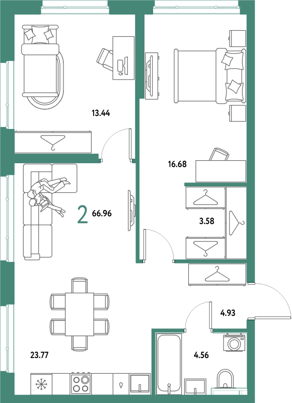 3 ккв (Евро) 67 м²