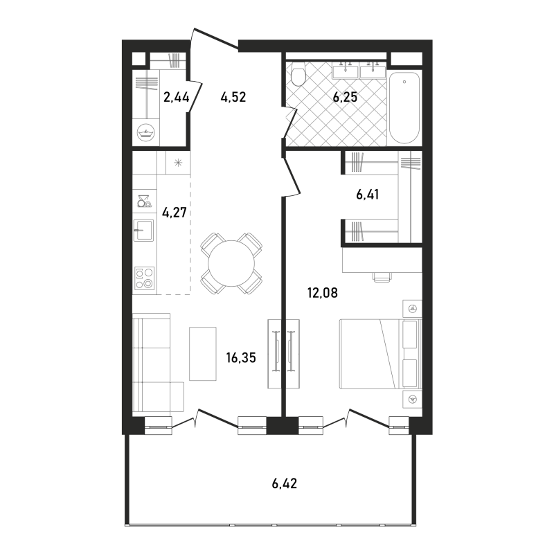 2 ккв (Евро) 65,2 м²