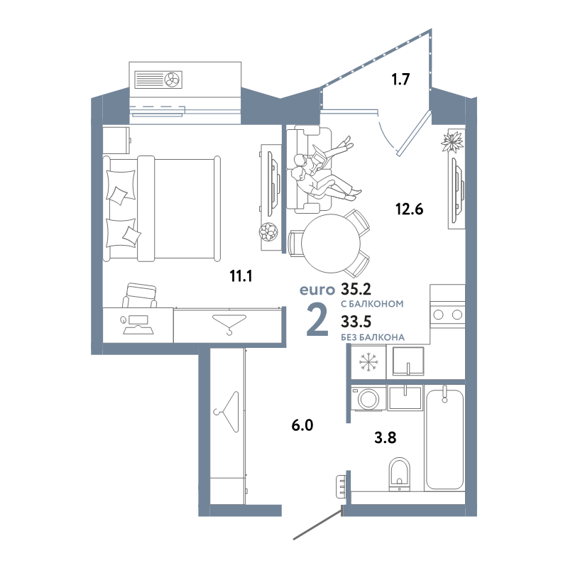 1 ккв 35,2 м²