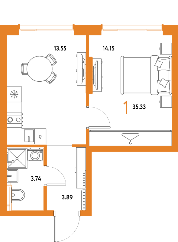 1 ккв 35,3 м²