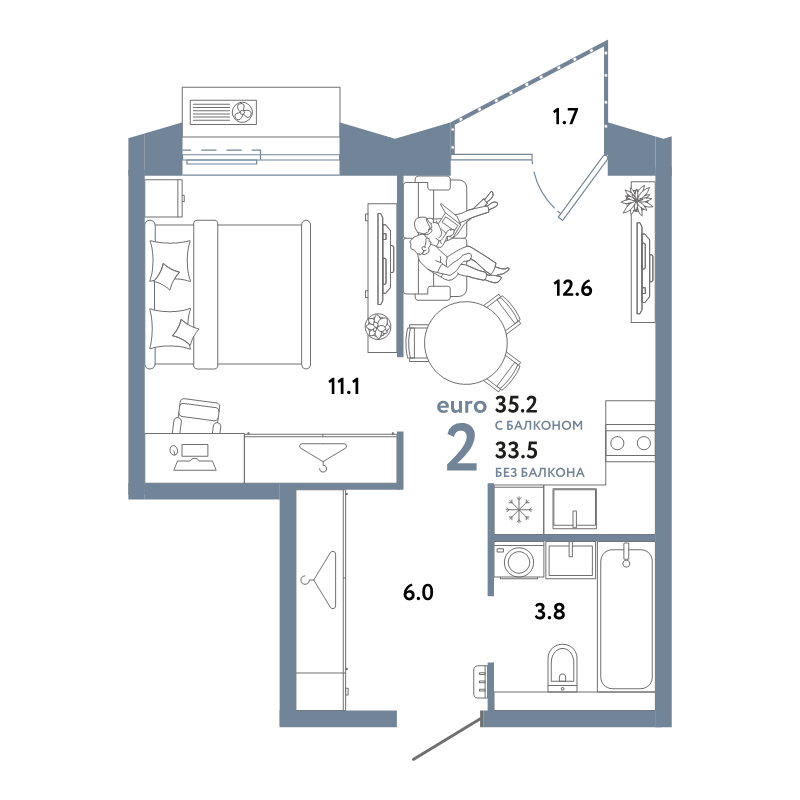 1 ккв 35,2 м²