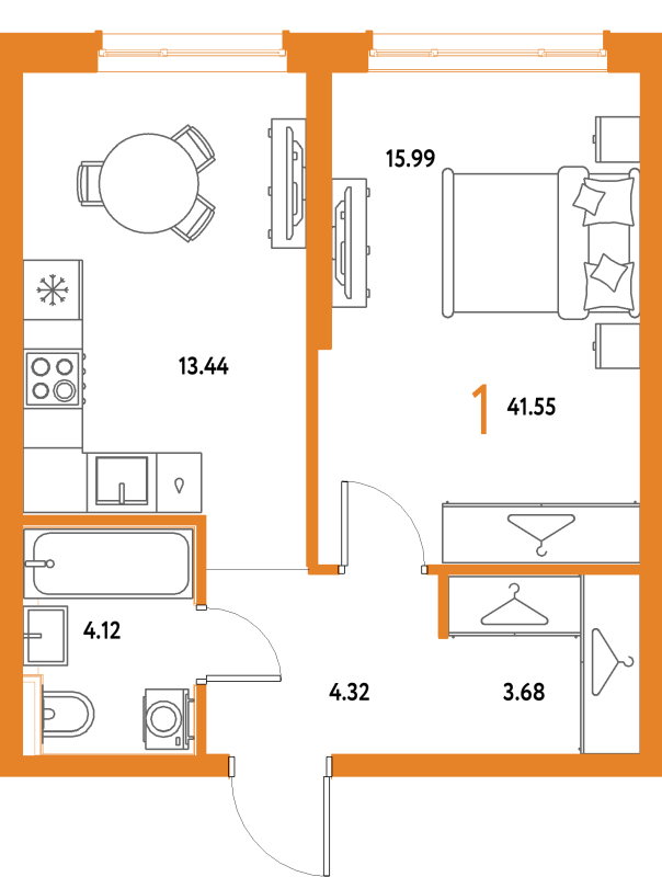 1 ккв 41,6 м²