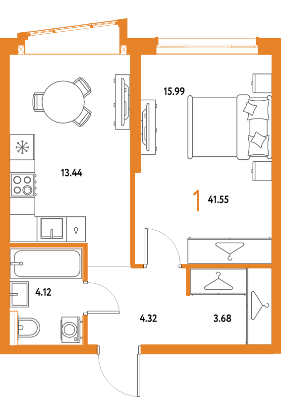 1 ккв 41,6 м²