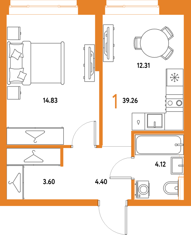 1 ккв 39,3 м²