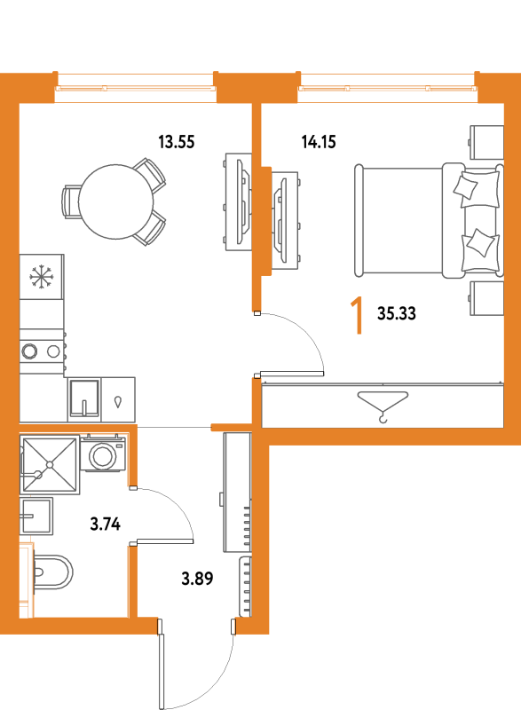 1 ккв 35,3 м²