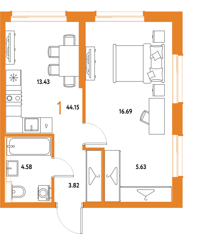 1 ккв 44,2 м²
