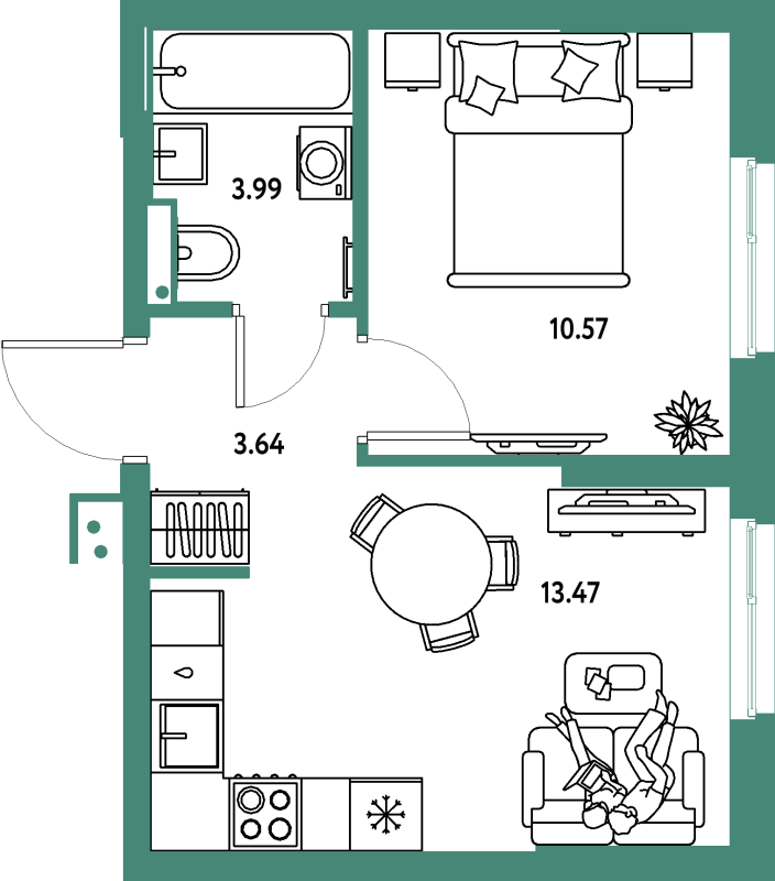 1 ккв 31,7 м²